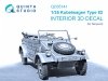 Quinta Studio QD35141 Kubelwagen Type 82 3D-Printed & coloured Interior on decal paper (Tamiya) 1/35